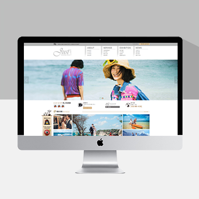 韩国风素雅灰白色调婚纱摄影网站模板